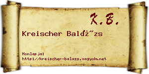 Kreischer Balázs névjegykártya