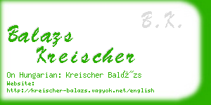 balazs kreischer business card